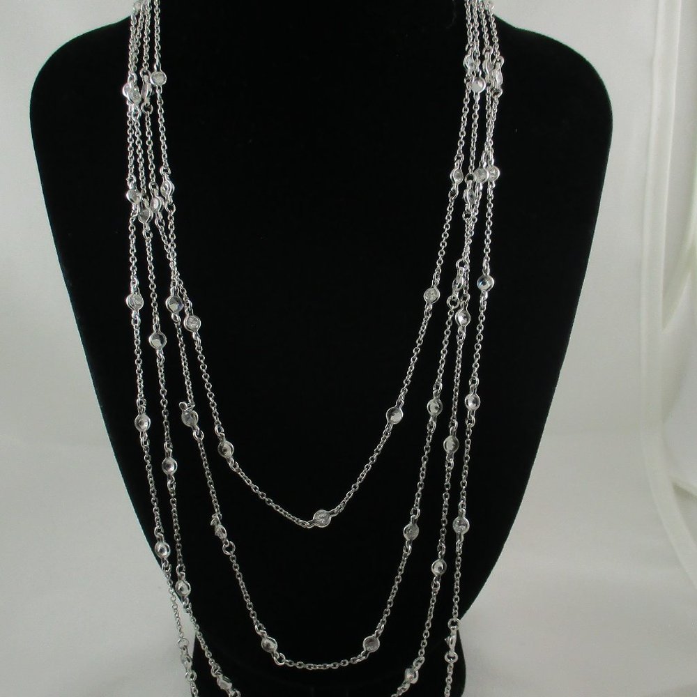Sterling Silver Four Strand Absolute (Simulated D… - image 7
